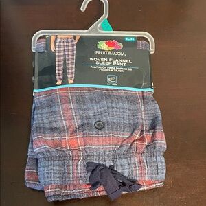 Fruit of the Loom Blue and Red Woven Flannel Pants
